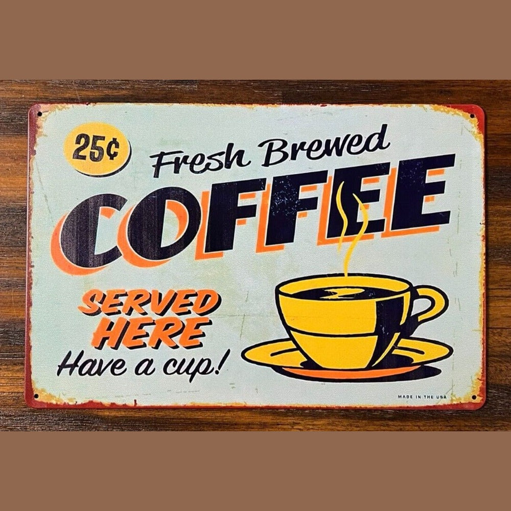 Fresh Brewed Coffee 25 Cents Novelty Metal Tin Sign 8" x 12" NEW! Home & Garden:Home Décor:Plaques & Signs Style Your Walls